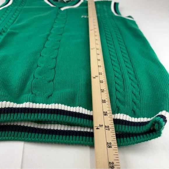 Vintage Fubu Mens XL Green Cable Knit Sweater Vest SEE ALL PICS. - Picture 3 of 6